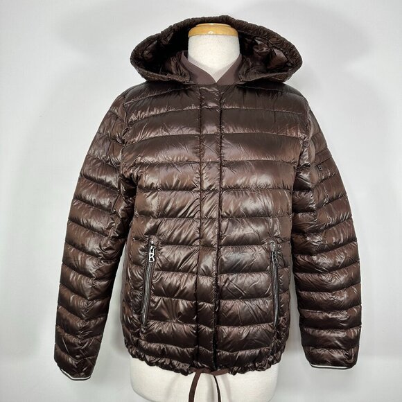 Bogner Women's Size 8 Medium Puffer Down Hooded Jacket Coat Brown - Picture 1 of 16